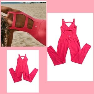 Free People Movement Never Better one piece Onesie in Neon Orchid NWOT